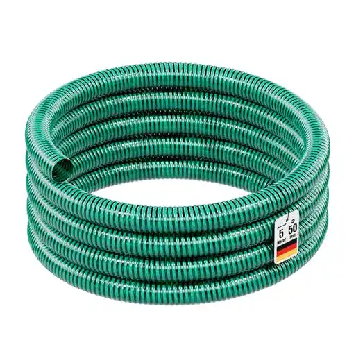 Saugschlauch Wiltec Druckschlauch 5 Meter flexibel 50mm grün