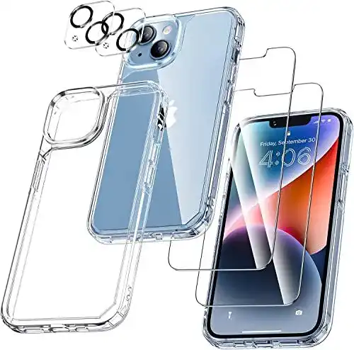 iPhone 14 Plus Hülle Uniqueme 5-in-1 Set mit Schutzfolien und Kameraschutz