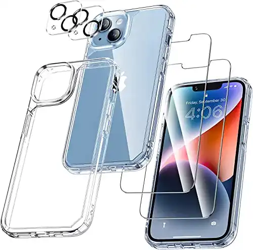 iPhone 14 Plus Hülle Uniqueme 5-in-1 Set mit Schutzfolien und Kameraschutz