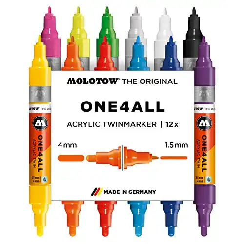 Molotow One4All Acrylic Twin Marker Main-Kit 12 Stück