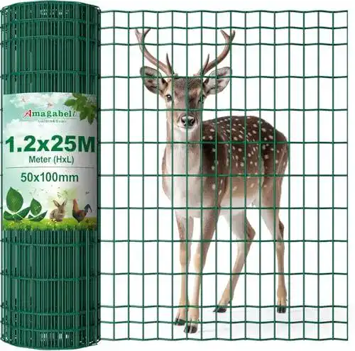 Maschendrahtzaun Amagabeli Garden Home 1,22m x 25m PVC-beschichtet