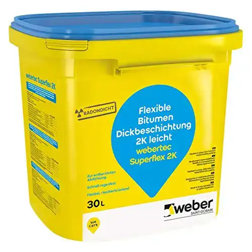 Bitumen Dickbeschichtung Weber.tec Superflex für flexible Anwendungen