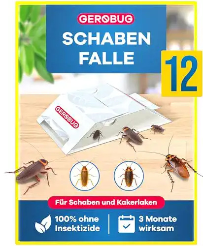 Schabenfalle Gerobug 12 Stück mit Ködertabletten zur Bekämpfung von Kakerlaken