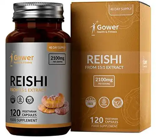 Reishi-Kapseln Gower Health & Fitness mit 15:1 Extrakt