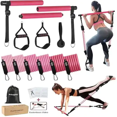 Widerstandsbänder mit Stange für Fitness und Pilates