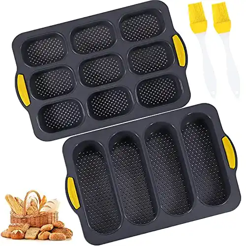 Brötchen-Backform Frasheng Silikonform für Baguette, 2 Stück