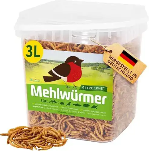 Getrocknete Mehlwürmer für Tiere, 3L, proteinreich und naturbelassen