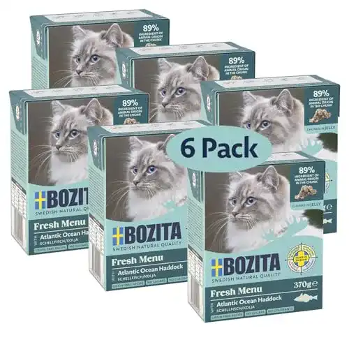 Bozita Katzenfutter Häppchen in Gelee mit Schellfisch