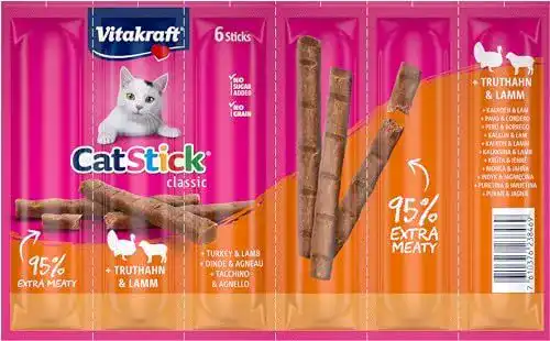 Vitakraft Cat Stick Classic Katzensticks, fleischige Snacks für Katzen