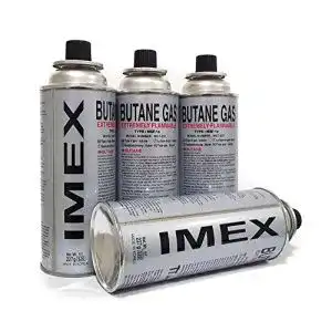 Gaskartuschen IMEX 12 Stück für Gaskocher und Campinglampen, Butan Gas, 227g