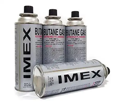 Gaskartuschen IMEX 12 Stück für Gaskocher und Campinglampen, Butan Gas, 227g