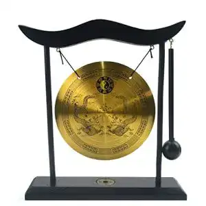 Gong Juanxian mit Schlägel aus Messing, tragbar, klein, H1303