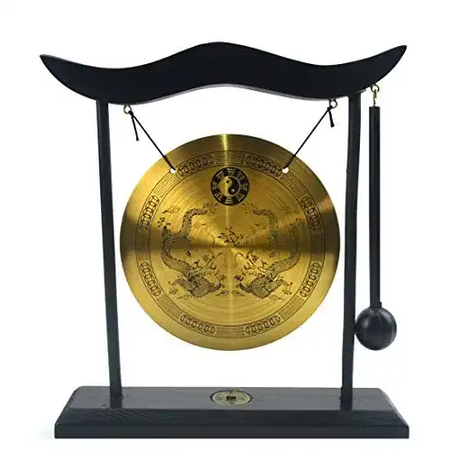 Gong Juanxian mit Schlägel aus Messing, tragbar, klein, H1303