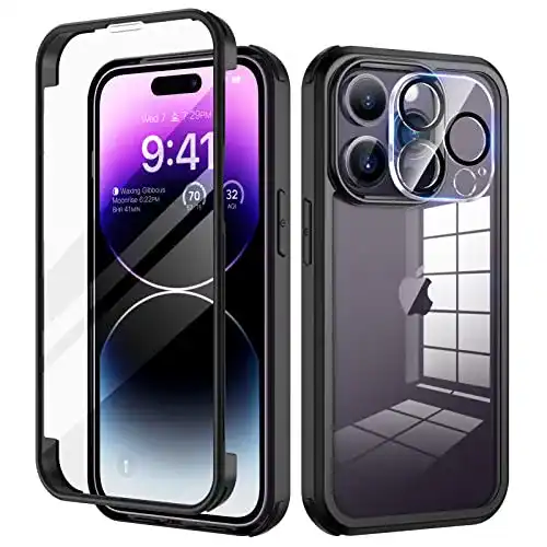 Seacosmo 360 Grad Hülle für iPhone 14 Pro Max mit Panzerglas und Kameraschutz