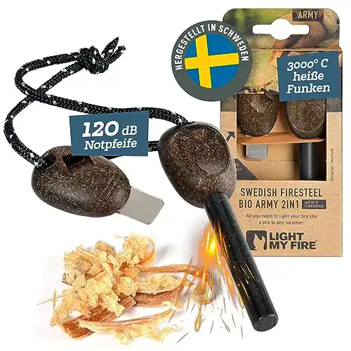 Feuerstahl Light My Fire Outdoor Army mit Notfallpfeife und Kunststoffgriff