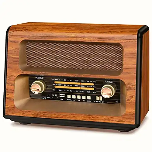 Retro Radio Prunus J-199 mit Bluetooth, AM FM SW Empfang