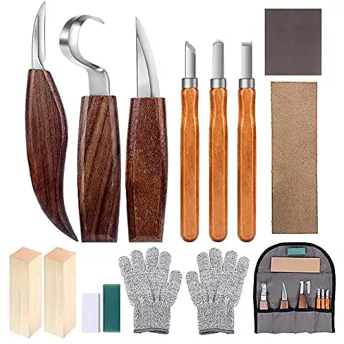 Schnitzwerkzeug Set von Jane Choi, 14-teiliges Holzschnitzmesser-Set