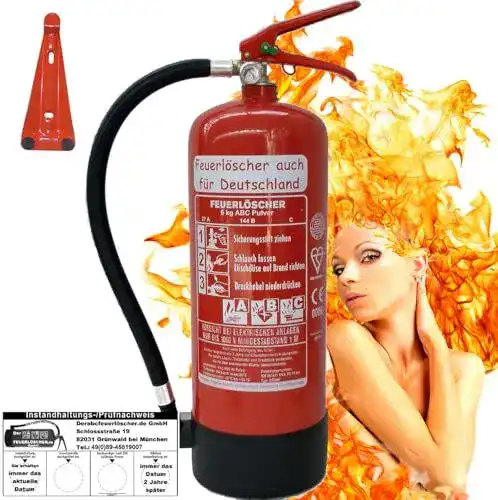 Feuerlöscher Brandengel 6kg ABC Pulver mit Manometer EN 3