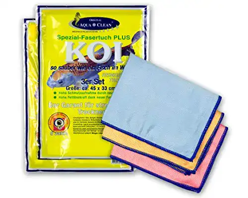 Aqua Clean Koi Mikrofaser Tuch Set 6-teilig für Reinigung und Polieren