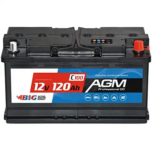 AGM-Batterie 120Ah 12V für autarke Stromversorgung und mobile Anwendungen