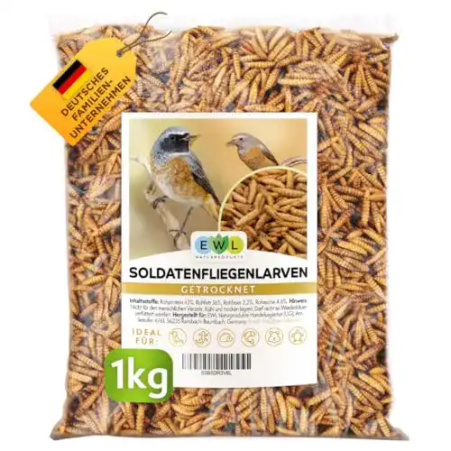Vogelfutter EWL Naturprodukte Soldatenfliegenlarven getrocknet 1 kg