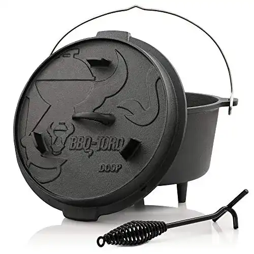 Dutch Oven BBQ-Toro Premium Serie 9,0 Liter mit Füßen