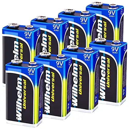 Wilhelm 9V Block Batterien – 8 Stück Universalbatterien