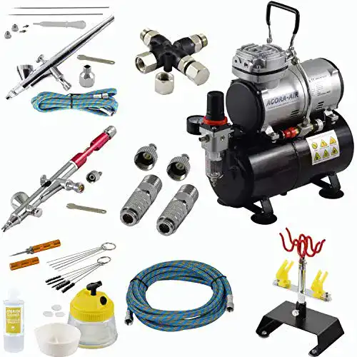 Airbrush-Kompressor Agora-Tec Airbrush Profi-Set mit Zubehör