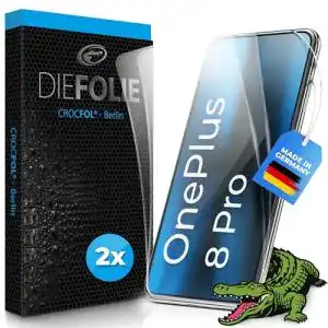 OnePlus 8 Pro Panzerglas Crocfol Schutzfolie 2 Stück