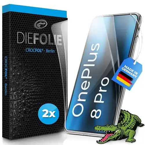 OnePlus 8 Pro Panzerglas Crocfol Schutzfolie 2 Stück