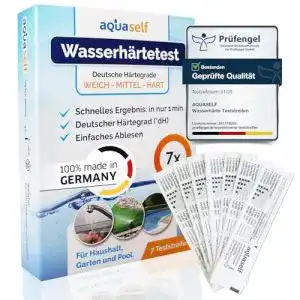 Aquaself Wasserhärte Teststreifen 7 Stück zur Messung der Wasserhärte