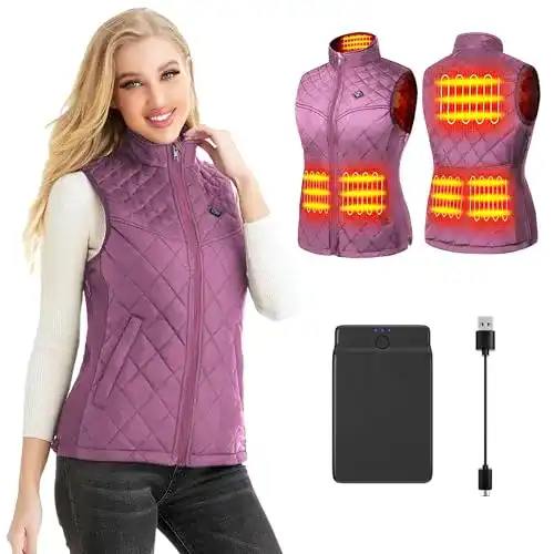 Beheizbare Jacke für Damen von Kintiwe mit 5 Heizzonen und Powerbank