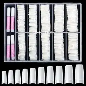 Acryl-Nägel Set mit 500 Stück Französischen Nageltips und Kleber