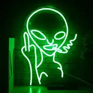 Neon-Schild Signs Ship Alien für Wanddekoration