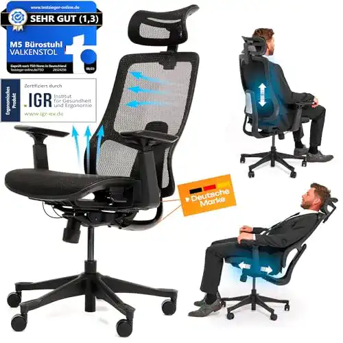 Bürostuhl Valkenstol M5 – Ergonomisch und Höhenverstellbar