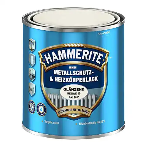 Metallschutzlack Hammerite Innen Glänzend Reinweiß 0,5L