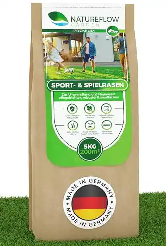 Rasensamen schnellkeimend Natureflow für Sport- und Spielrasen
