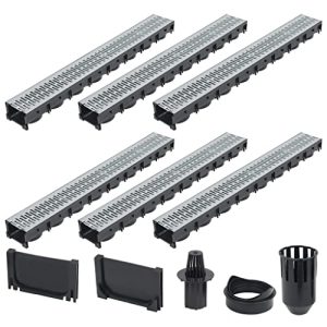 Entwässerungsrinne Vidaxl 6er Set aus verzinktem Stahl, 6m