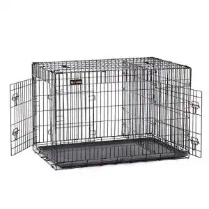 Hundekäfig Feandrea, transportable Hundebox mit 2 Türen, 107 x 70 x 77,5 cm