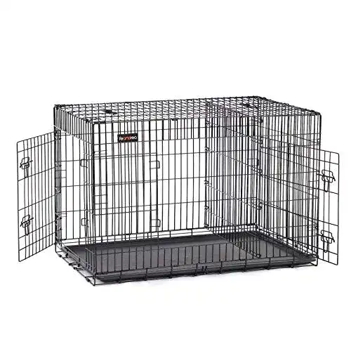 Hundekäfig Feandrea, transportable Hundebox mit 2 Türen, 107 x 70 x 77,5 cm