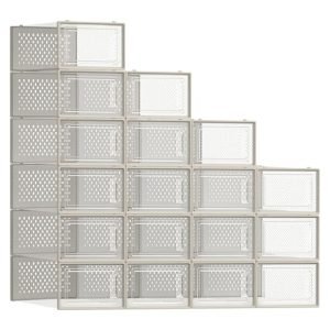 Schuhbox Songmics, 18er Set, Schuh-Organizer aus Kunststoff