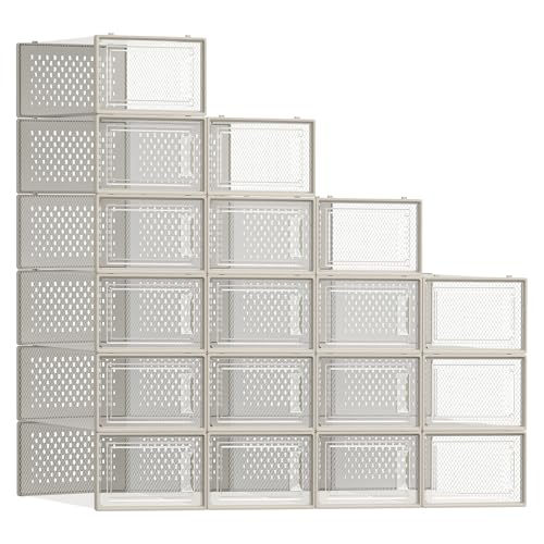 Schuhbox Songmics, 18er Set, Schuh-Organizer aus Kunststoff