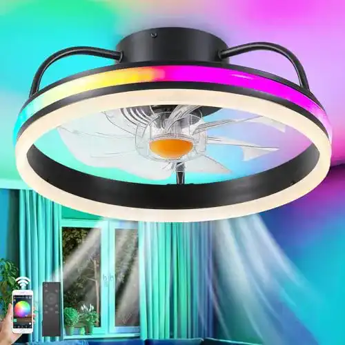 LED-Deckenleuchte mit Lautsprecher und Ventilator TRUYOK Silent Fan RGB