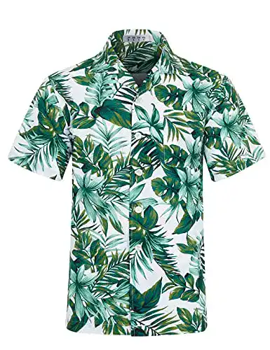 Hawaiihemd Herren Kurzarm Strandhemd mit 3D-Druck