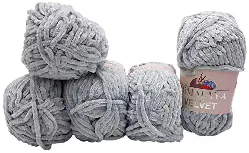 Himalaya Velvet Babywolle 5 x 100 Gramm Micro-Polyester in Pastelltönen