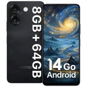 Umidigi G9A Smartphone 64GB mit Android 14 Go und Dual SIM