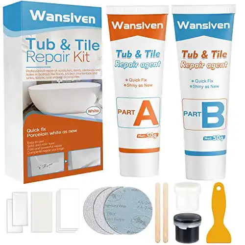 Fliesen Reparaturset Wansiven Weiß, 100g für Keramik und Emaille