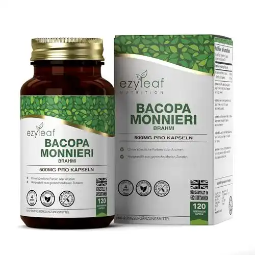Brahmi Ezyleaf Kapseln 500 mg Bacopa Monnieri 120 Kapseln