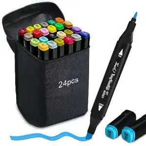 Graffiti Marker Set mit 24 Alkoholstiften für Zeichnen und Skizzieren