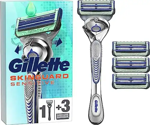 Gillette SkinGuard Sensitive Nassrasierer für Herren mit 4 Klingen